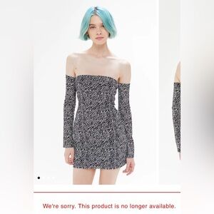 motel geneva animal print off-the-shoulder mini dress